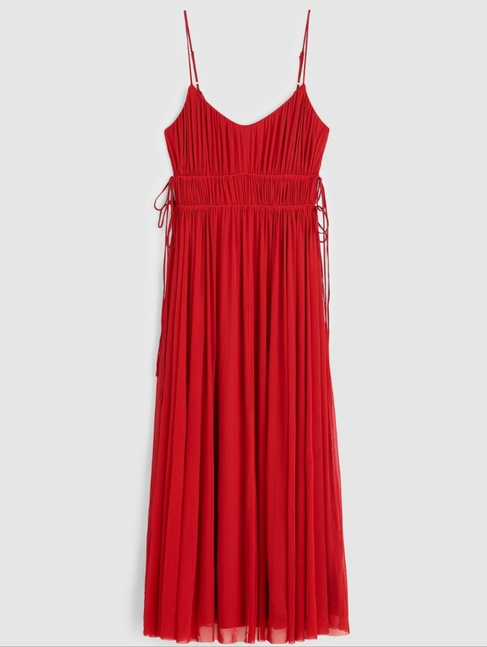 Madewell Gathered V-neck Midi Dress - red - Picture 6 of 13